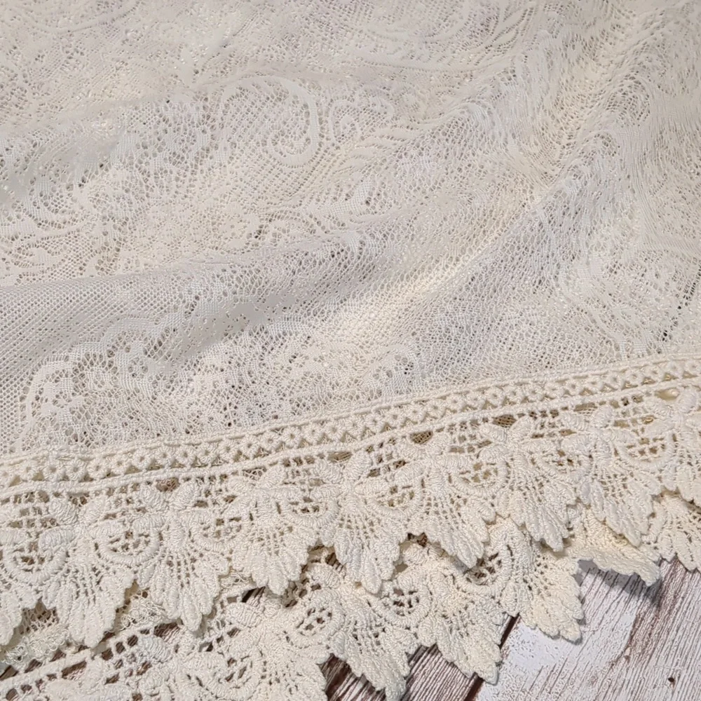 Free People Cream Lace Boho Bell Sleeve Dress